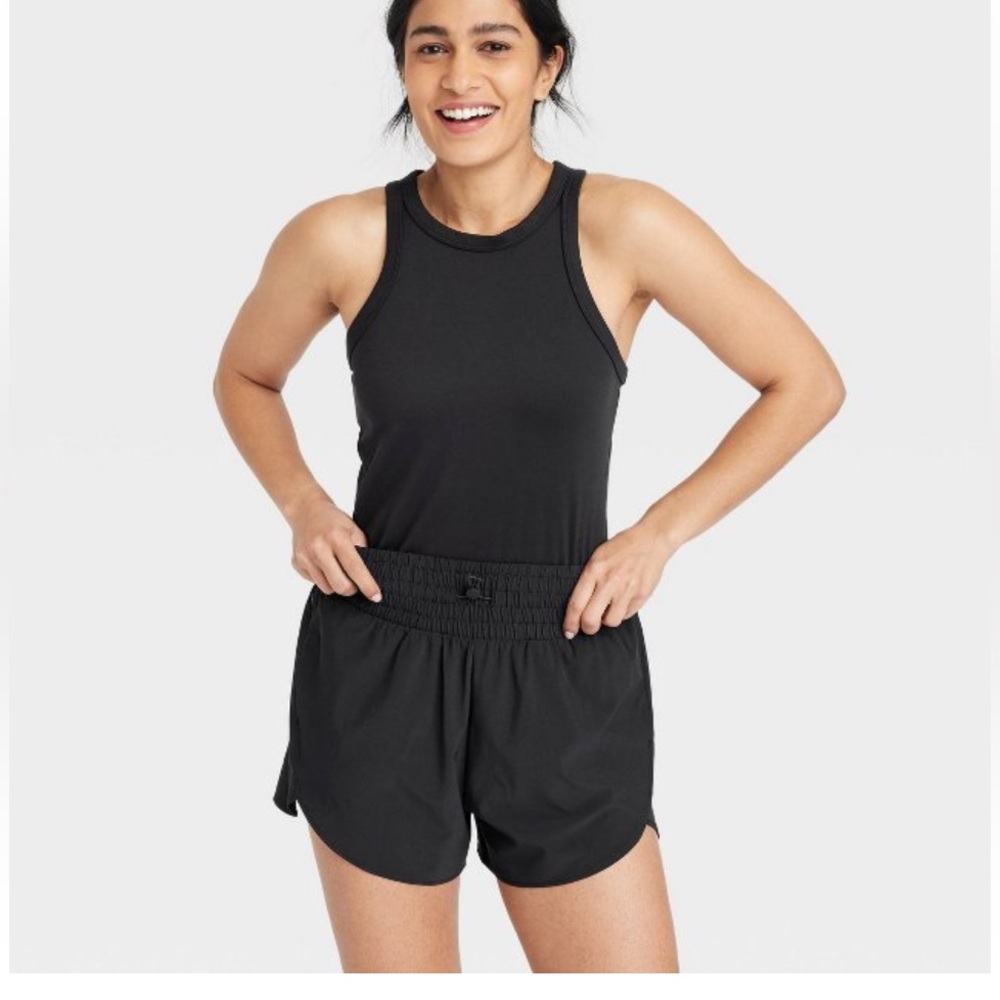 FULL SET Women's  Athletic Tank and Shorts Set. Black. S